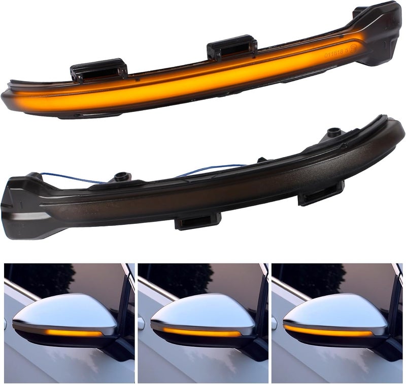 doiplent [2pcs] Side Mirror Sequential Turn Signal Lights for VW Golf MK7 GTI Limousine Variant 2014-2020 Sportsvan 2014-2020 Touran2 2016-2023 Assemely-Smoked Lens - Image 1